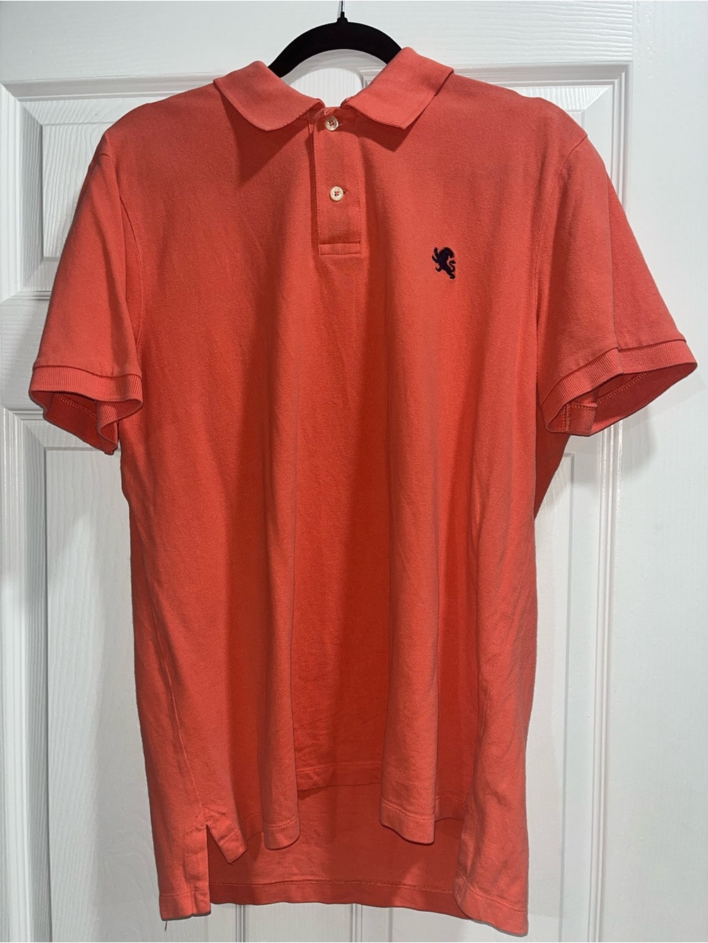 Express Men's Coral-Orange Polo with Crest